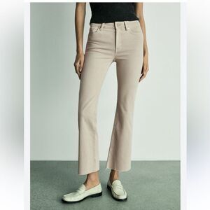 Mango Sienna flared cropped jeans size 10 In Army Green